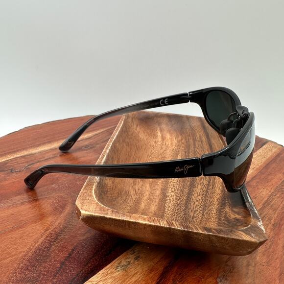 NWOB Maui Jim Polarized Sunglasses Pipiwai Trail Black Gloss Mirror MJ416 02J - Picture 5 of 9